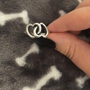 Retired James Avery  “Linked Hearts” ring